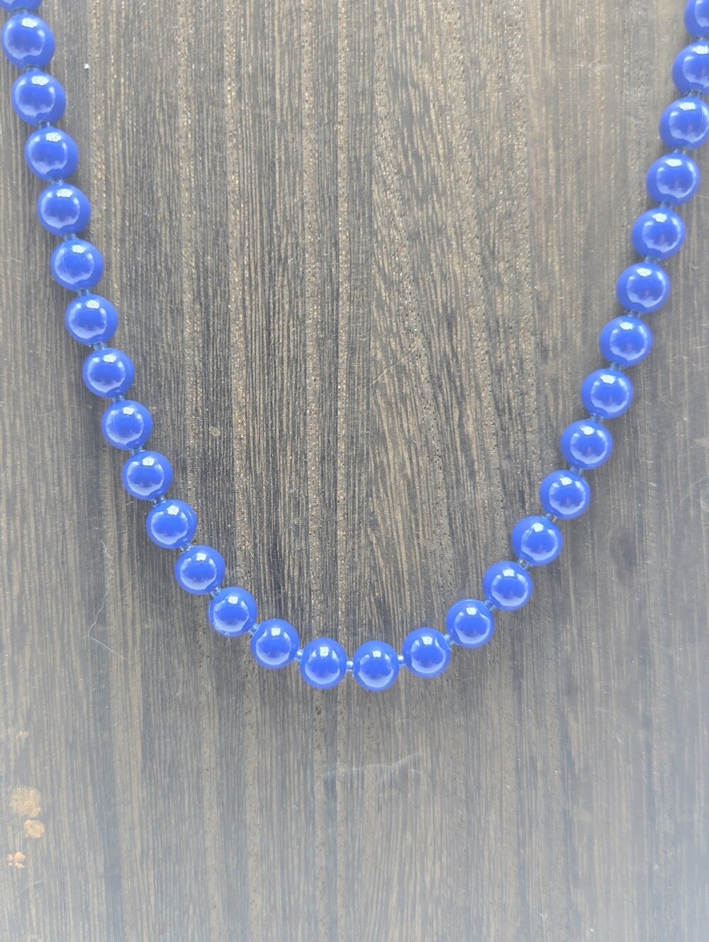 80's Oopsie Daisy Blue Necklace Metal Enamel Statement Fashion Costume Jewelry